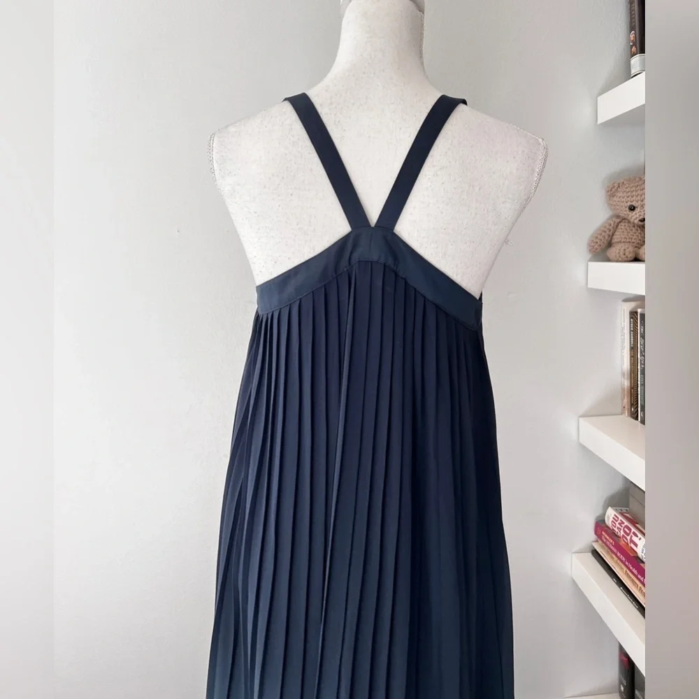 Michael Kors navy pleated maxi dress size small